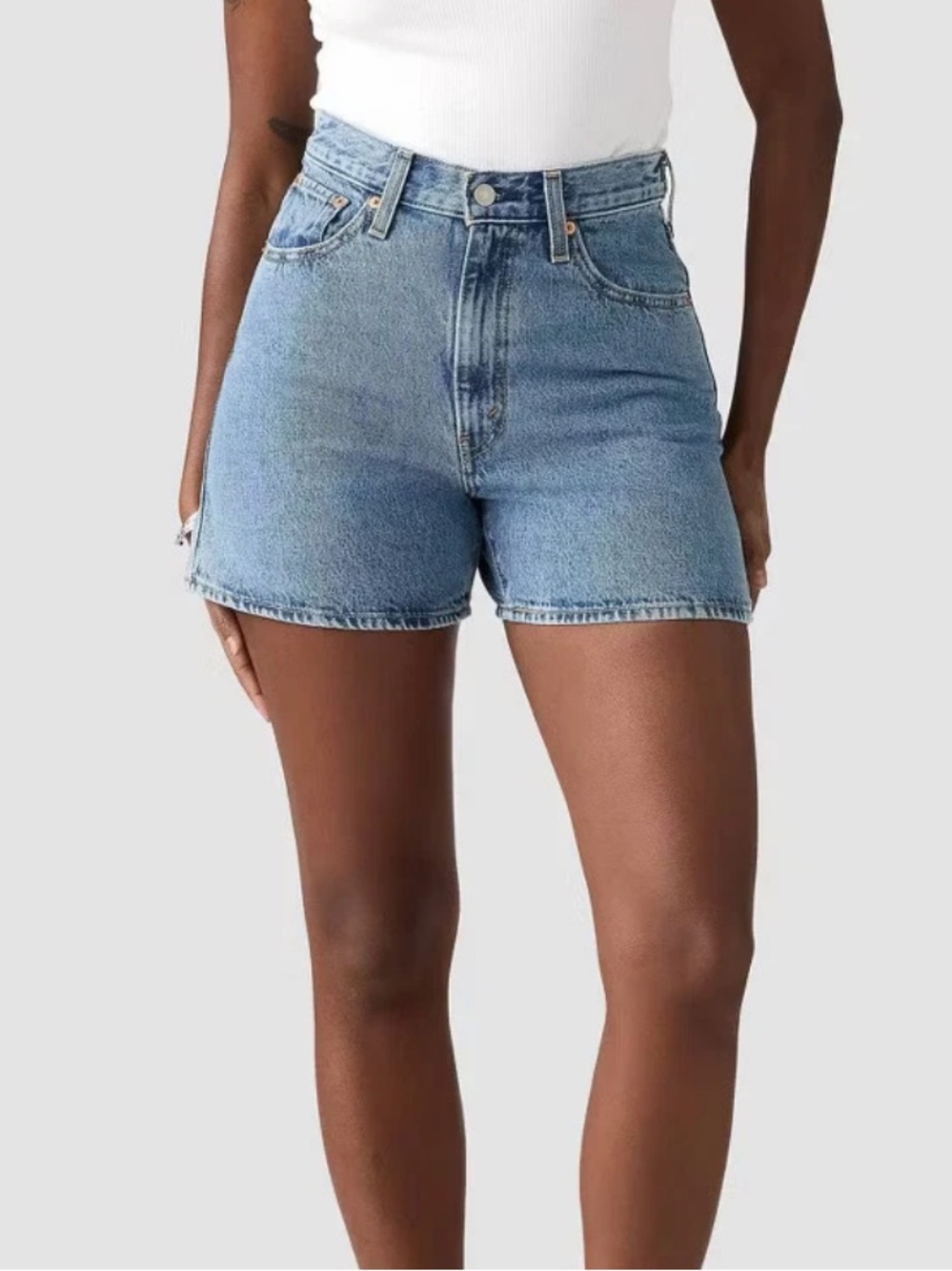 Levi's Light Blue High-Rise Denim Shorts cinch waist - New With Tags